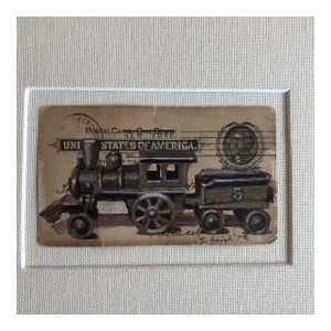 Original Painting Toy Train by Philadelphia Illustrator Stephen Heigh