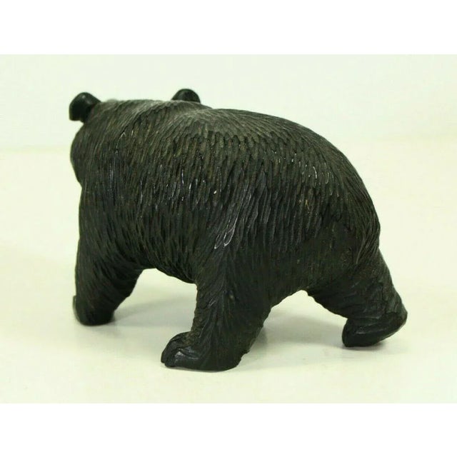 19th Century Black Forest Carved Wood Figurine of a Bear With Glass Eyes For Sale - Image 10 of 13