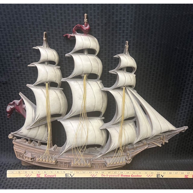 Mid-Century Burwood 3-D Sailing Ship Wall Art For Sale In Las Vegas - Image 6 of 11