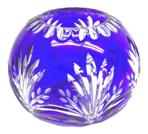 Vintage Bohemian Cobalt Crystal Cut Flower Vase