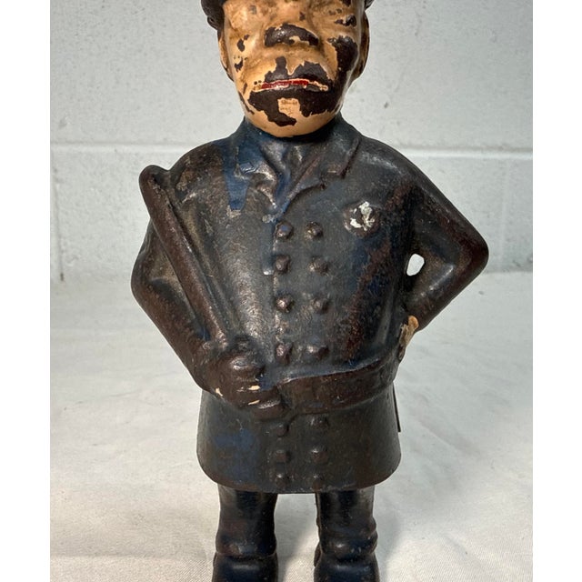1900 - 1909 Antique 1900 Cast Iron Still Coin Bank Mulligan the Policeman Cop Bennet & Fish For Sale - Image 5 of 11