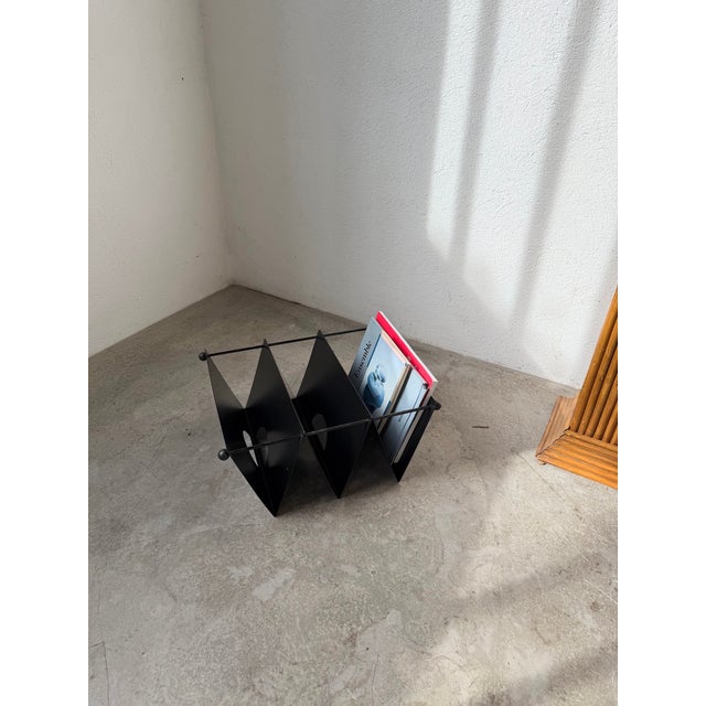 Vintage Magazine Rack in Metal, 1980 For Sale - Image 4 of 18
