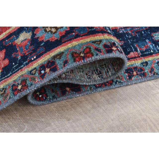 1970s Turkish Oushak Handmade Wool Cotton Red Runner Rug For Sale - Image 4 of 11