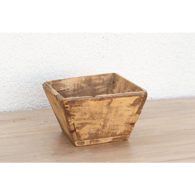 1950s Vintage Artisan's Wood Grain Bin For Sale - Image 5 of 6