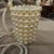 21st Century Never Used Faux Pearls and Brass Minaudière by Coppola E Toppo For Sale - Image 10 of 11