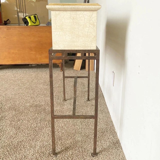 Cream Vintage Chinoiserie Console Table/Storage Chest For Sale - Image 8 of 10