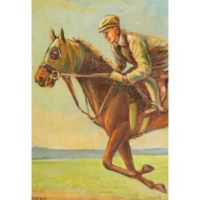 English Wonderful Antique English Country Racehorse & Jockey Framed Oil Painting Horse Equestrian Sporting Art Home Decor For Sale - Image 3 of 14