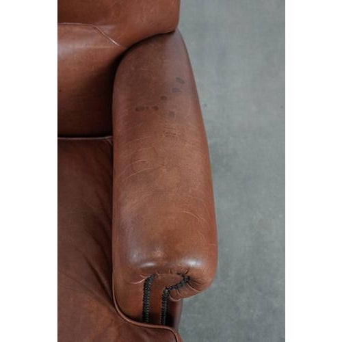 Brown Club Chair in Cowhide Leather For Sale - Image 8 of 16