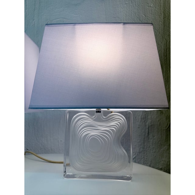 Two table lamps from the 1960s/70s, single-bulb, e27 sockets, model lynx, designed by jean-pierre demarchi for daum,...