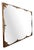 Rectangular Shaped Brass Mirror with Decorative Elements, 1950s For Sale