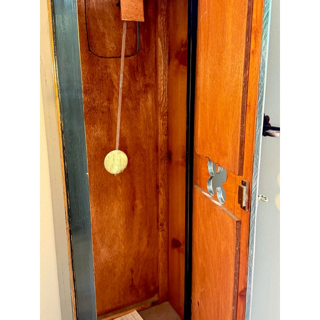 Late 20th Century Vintage Custom Reproduction Grandfather Clock With Chime For Sale - Image 5 of 6