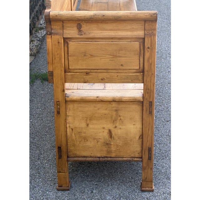 Pine Two Compartment Storage Bench or Settle For Sale - Image 17 of 18