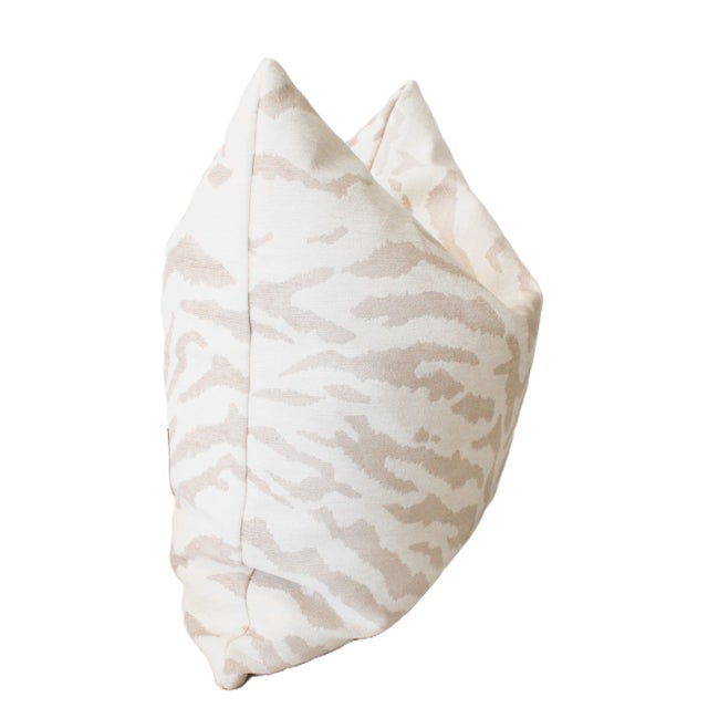 2020s Pair Animal Print Scalamandre Style Velvet Pillows/Feather Down Inserts/22" For Sale - Image 5 of 5