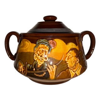Vintage Kingsware Ceramic Sugar Bowl with Lid from Royal Doulton, 1950 For Sale