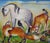 The Wild Ones by Zoa Ace | Oil Painting of animals including a horse, fox, deer, and birds. For Sale