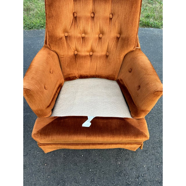Pair of Vintage 1970s Swivel Rocker Chairs - Bronze Tufted Velvet (Kroehler/Middletown) For Sale - Image 9 of 17
