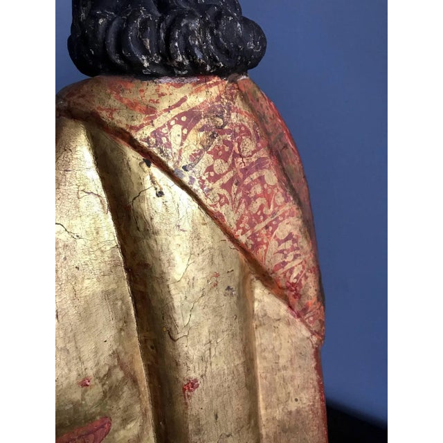 Spanish Colonial Antique Santo Figure For Sale - Image 10 of 11