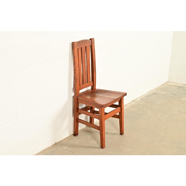 Stickley Brothers Antique Mission Oak Arts & Crafts Side Chair or Desk Chair, Circa 1910 For Sale - Image 14 of 14
