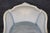 French Louis XVI Style Creme & Blue Accent Paint Decorated Chaise Lounge For Sale - Image 13 of 14