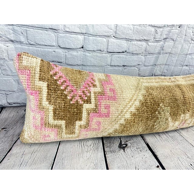 12 x 46 Lumbar Rug Pillow Cappadocian Zen Turkish Pillow Cushion Cover For Sale In Houston - Image 6 of 7