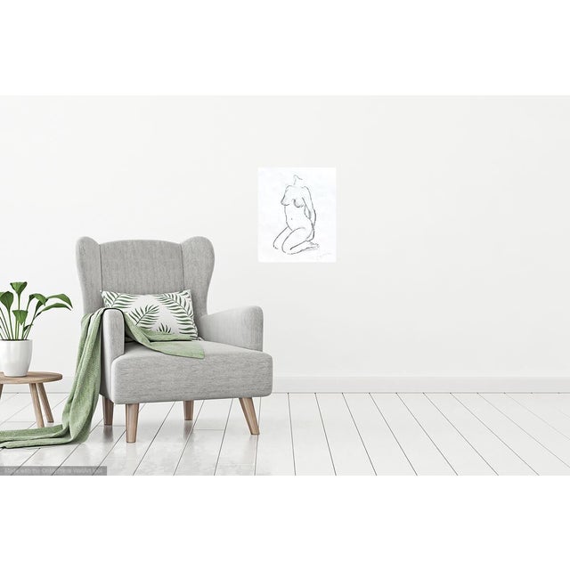 This charcoal drawing is very vibrant in the composition. It is a portrait and a full figure drawing. This drawing brings...