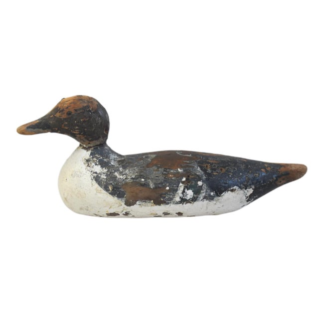 Antique, rustic, primitive, hand-carved East Coast wooden duck decoy. Traditional East Coast folk art. No maker's mark....