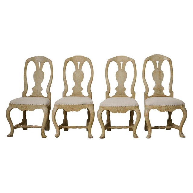 Antique Swedish Rococo Chairs, 18th Century, Set of 4 For Sale - Image 11 of 11
