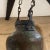 For your consideration, an antique French hanging pot vase - vessel planter in hand hammered copper & brass with thick...