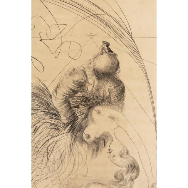 A drypoint etching on paper titled “Femme a la Chaussure (Woman with Shoe)” from the “Venus aux Fourrures (Venus in Furs)”...