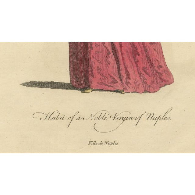 European School, Italian Noblewomen Costume from Naples, 1749, Paper Engraving For Sale - Image 9 of 10