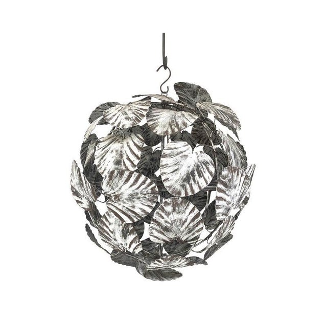 White Leaves Sphere Suspension Pendant from Simoeng For Sale - Image 9 of 10