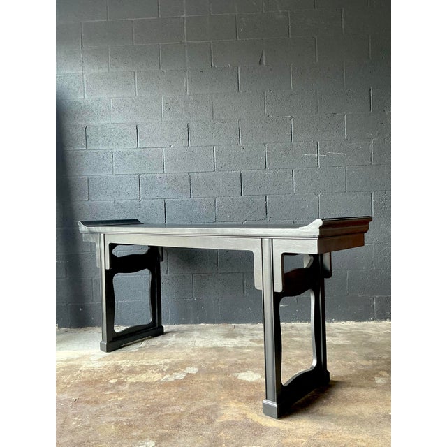 Black Vintage Boho Baker Pagoda Console Table For Sale - Image 8 of 11
