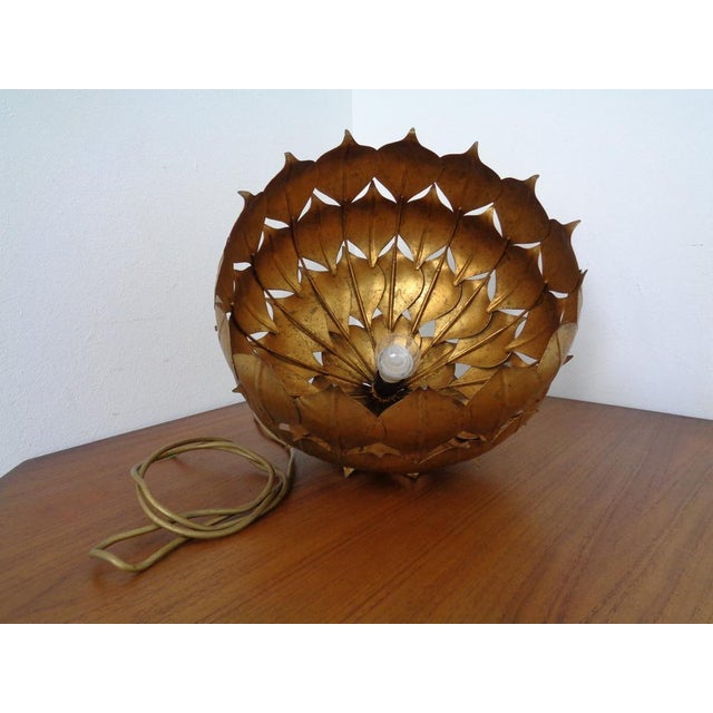 Large Golden Lotus Ceiling Lamp from Hans Kögl, Germany, 1960s For Sale - Image 13 of 18