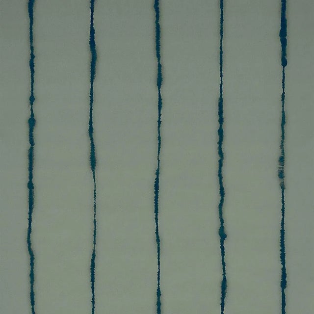 Sample - Schumacher x Backdrop Ephemera Wallpaper in Teal Gray For Sale