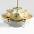 Gold Swedish Grace Brass Chandelier with Glass Discs by Harald Notini for Böhlmarks Sweden, 1930s For Sale - Image 8 of 10