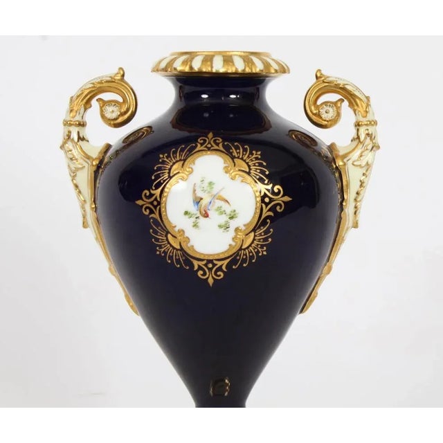 Antique Coalport Vases in Cobalt Blue by A. Perry, 1890s, Set of 2 For Sale - Image 9 of 18