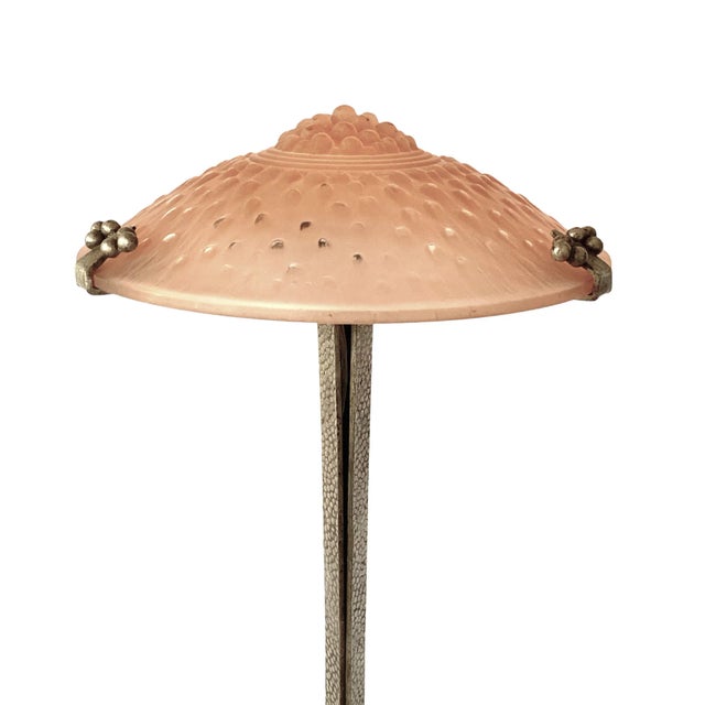 Monumental rare Art Deco Table Lamp Muller Freres Luneville, France, ca. 1920s attributed to Edgar Brandt Bubbles...