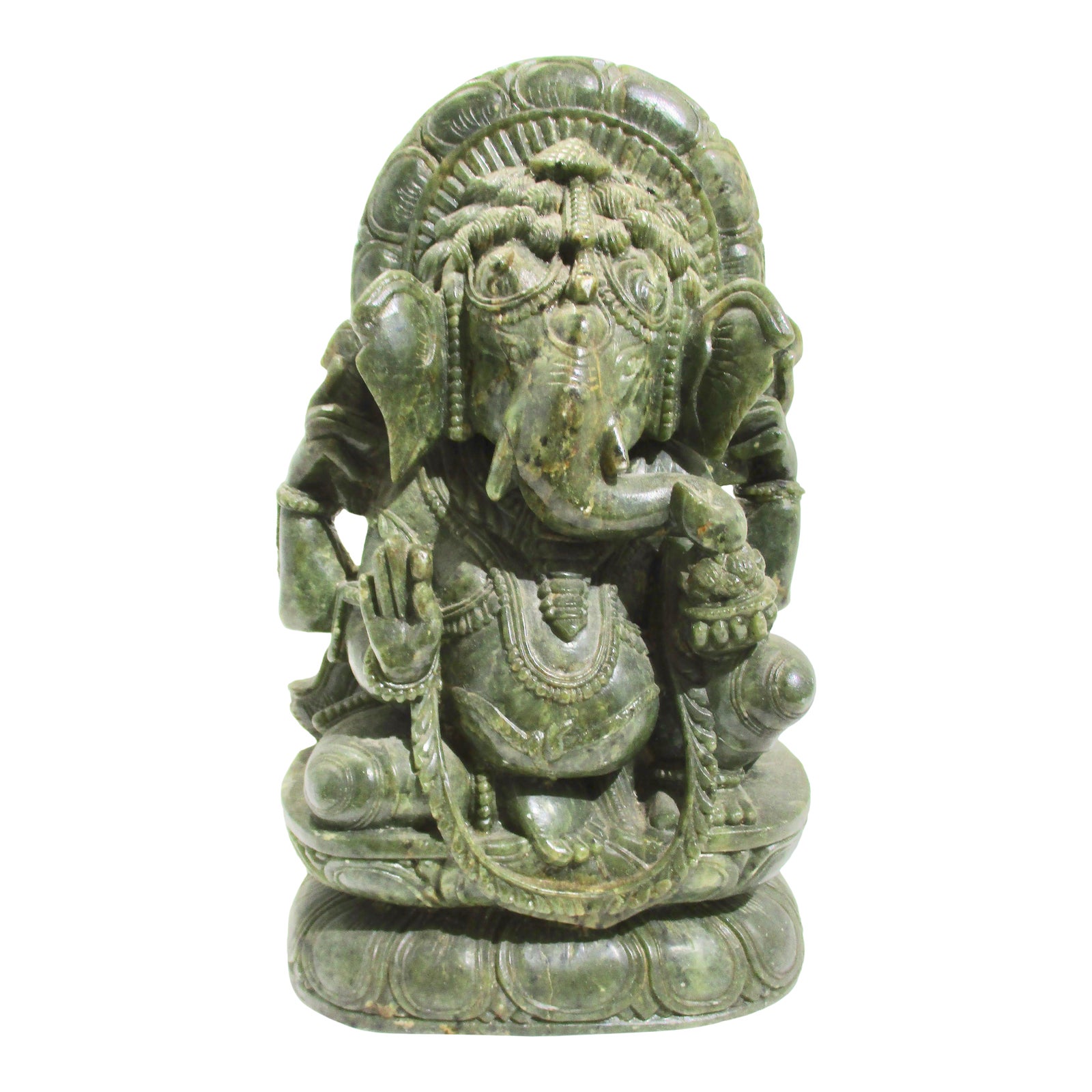Ganesha Green Soapstone Carving Chairish