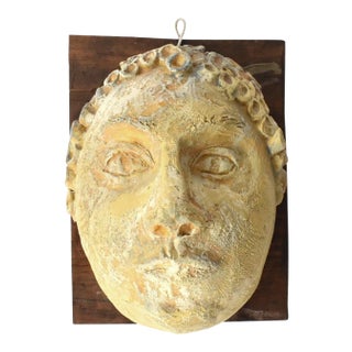 Mid-Century Ceramic Head Wall Sculpture For Sale