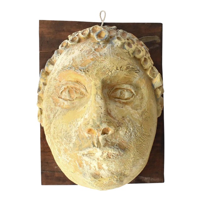 Mid-Century Ceramic Head Wall Sculpture For Sale