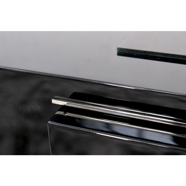Art Deco Sideboard in Black High-Gloss Lacquer, 1930s For Sale - Image 6 of 8