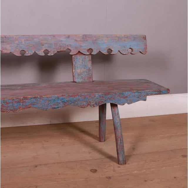 Austrian Painted Bench For Sale - Image 3 of 8