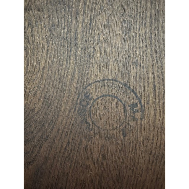 Brutalist Oak Table with 2 Extension Leaves, 1990s For Sale - Image 12 of 13