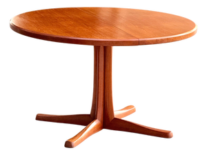 Mid-Century Modern Round Extendable Dining Table in Teak from McIntosh, 1960s