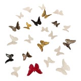 Set of Twenty Three Italian Porcelain Butterflies, 1970's. For Sale