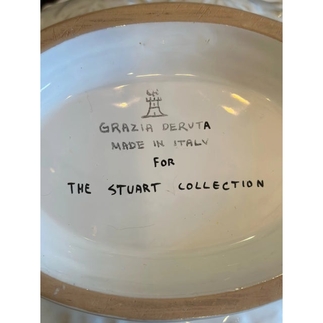 Vintage Grazia Deruto White Soup Tureen With Platter and Spoon For Sale - Image 12 of 13