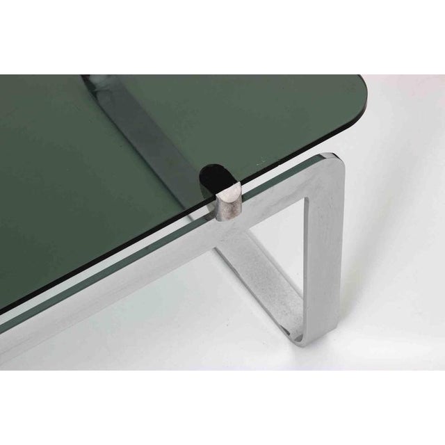 Low P42 Table in Glass and Steel by Bernard Govin for Saporiti, 1960s For Sale - Image 6 of 9