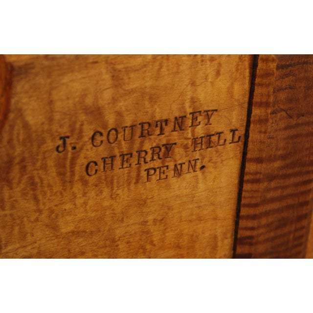 J. Courtney Custom Crafted Tiger Maple Sheraton Style Server For Sale - Image 12 of 12