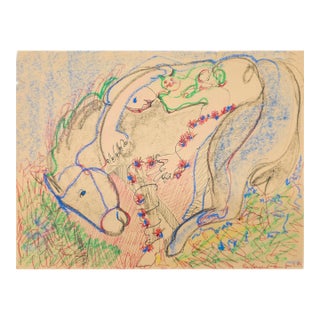 Horse, Kitty, and Me - Eva Bouzard-Hui, C. 1986 For Sale