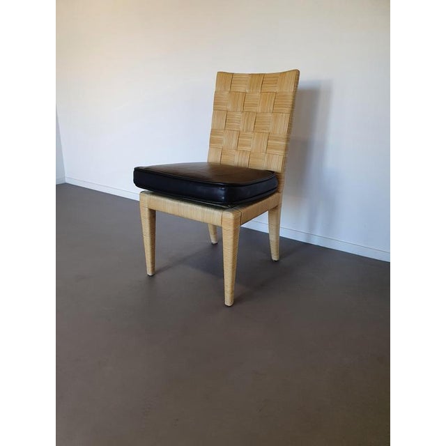 Block Island Cane Chairs with Leather Seats by John Hutton for Donghia / Set of 6 For Sale - Image 14 of 18